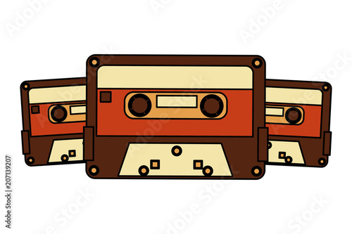 retro vintage cassette tape record music vector illustration