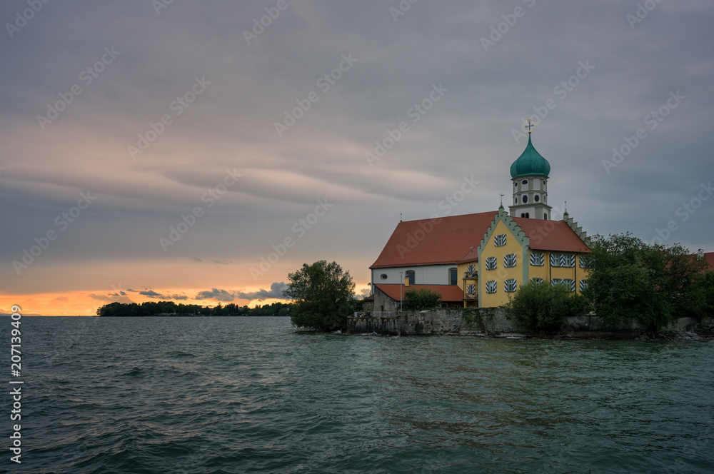 Lake Constance - Wasserburg am Bodensee..Catholic parish church Sankt Georg..Wasserburg am Bodensee..Katholischer Pfarrkirche Sankt Georg.