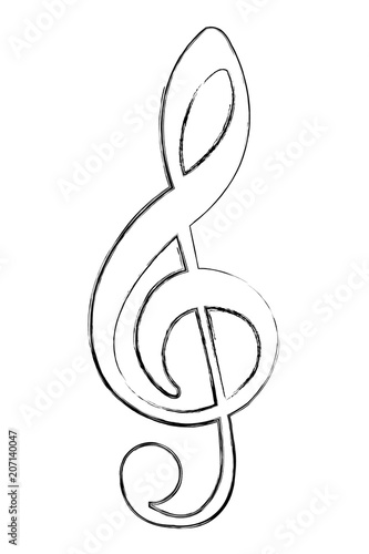 music note melody song image vector illustration sketch