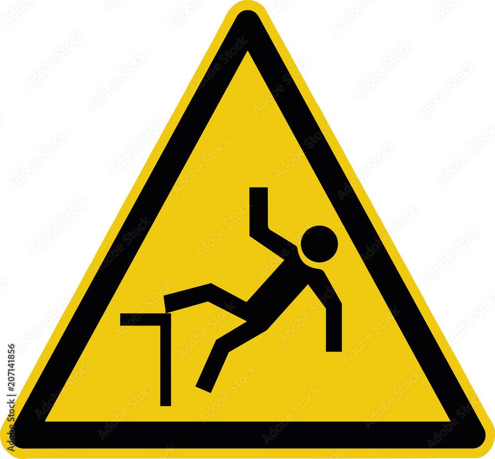 drop or fall hazard warning sign - watch your step symbol drop or fall hazard warning sign - watch your step symbol