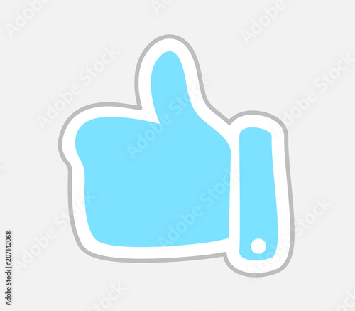 Thumb up sticker in retro style