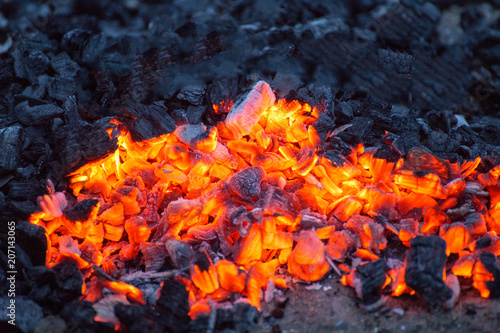 Burning coals.