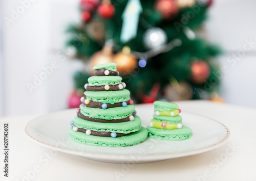 Christmas dessert with xmas tree