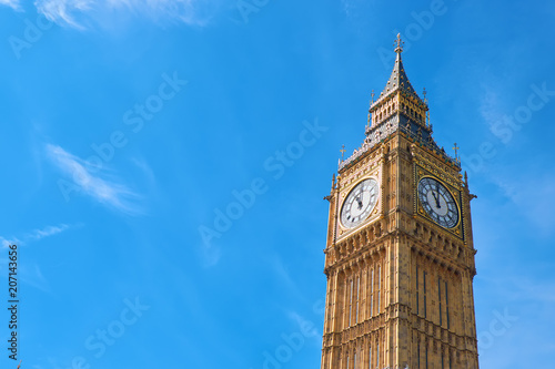 Canvas Print Big Ben Clock Tower in London, UK, on a bright day