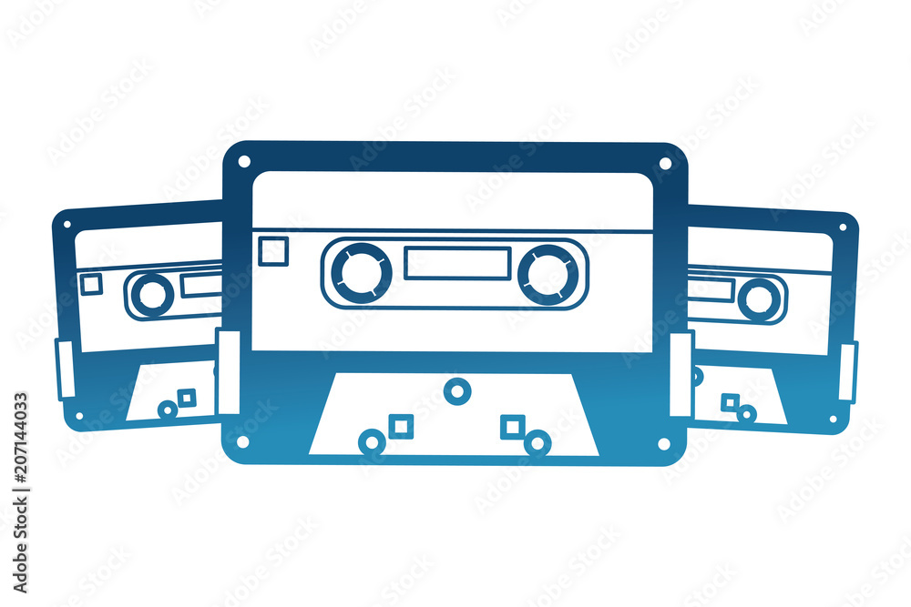 Fototapeta premium cassettes music retro style vector illustration design