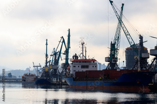 Cargo port on Black Sea in Batumi, Georgia