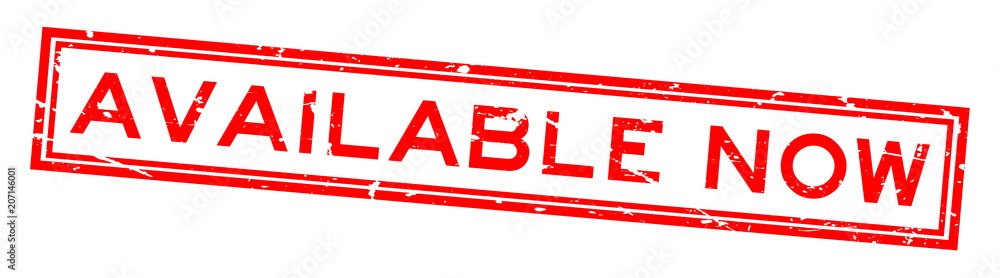 Grunge available now word square rubber seal stamp on white background Grunge available now word square rubber seal stamp on white background