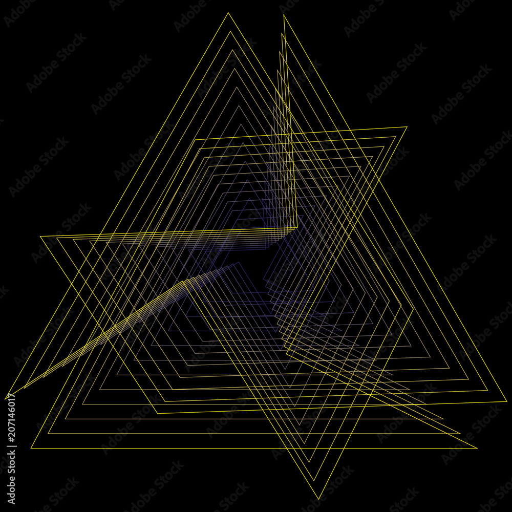 Geometric pattern symbols fractale pentagram astrology stamp label symbol amulet runes