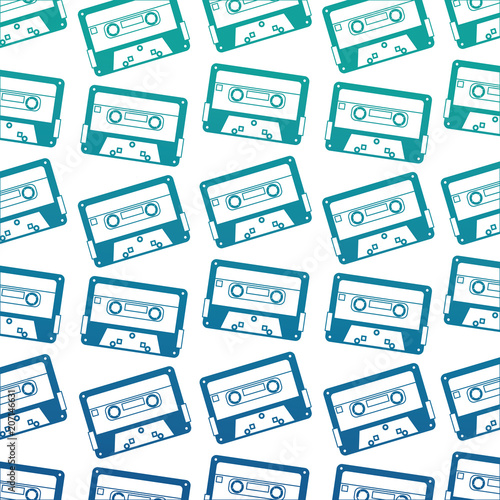 retro vintage cassette tape record pattern vector illustration