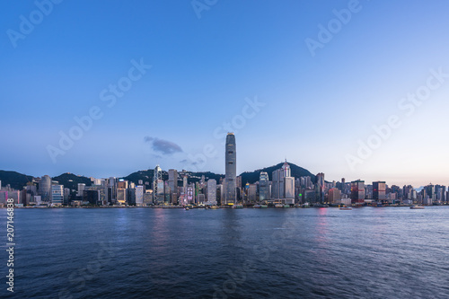 city skyline in hongkong china