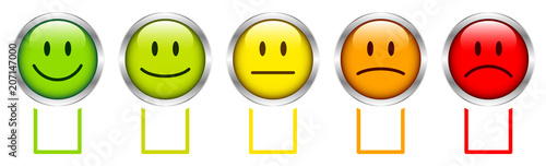 5 Silver Mood Faces Color Boxes Horizontal