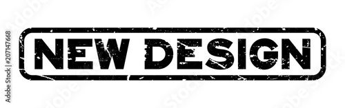 Grunge black new design word square rubber seal stamp on white background