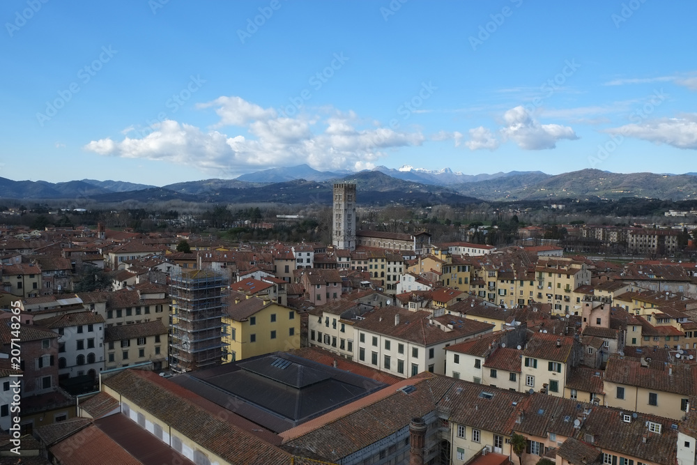 View of Lucca from upper viewpoint, Italy