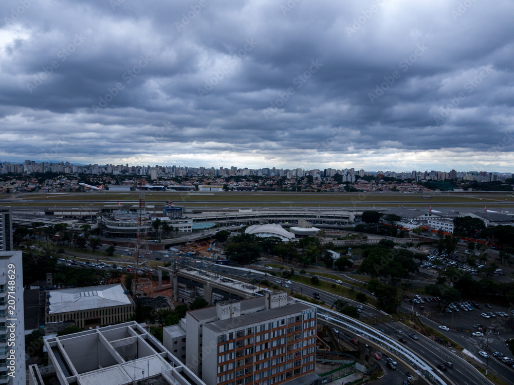Obraz premium Congonhas airport Sao Paulo, Brazil - plane taking off