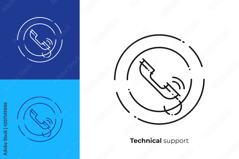 Old phone line art vector icon Old phone line art vector icon