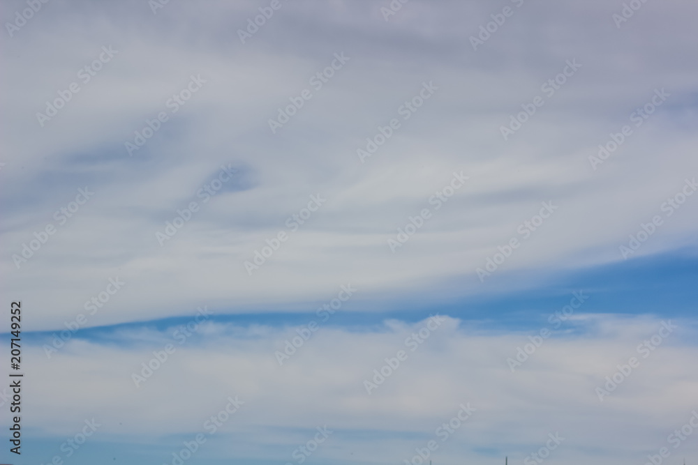 blue sky with high clouds concept with empty space for copy or text