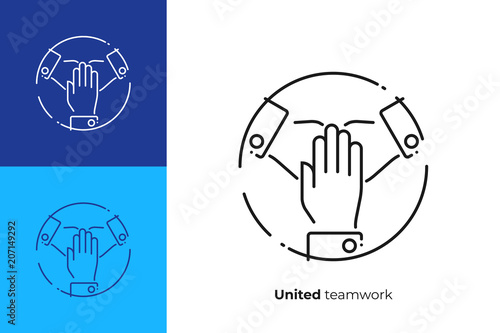 United arms line art vector icon