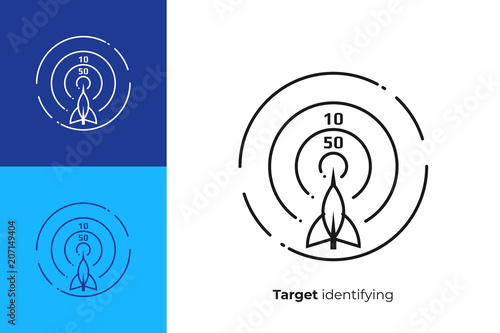 Darts target line art vector icon