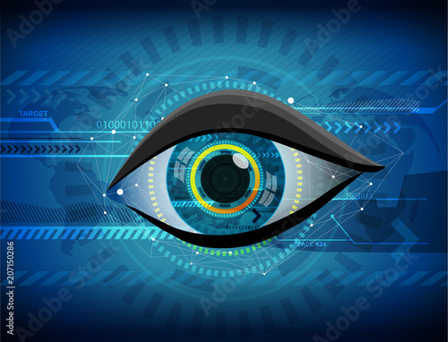 Abstract illustration of eyeball scanning system.