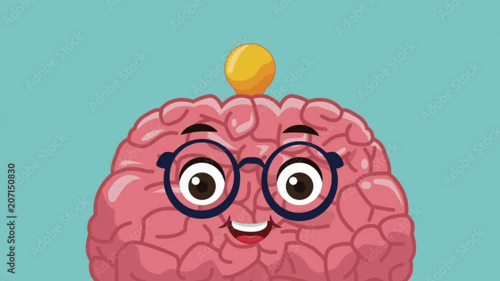 Funny brain cartoon with big idea High Definition animation colorful scenes Funny brain cartoon with big idea High Definition animation colorful scenes