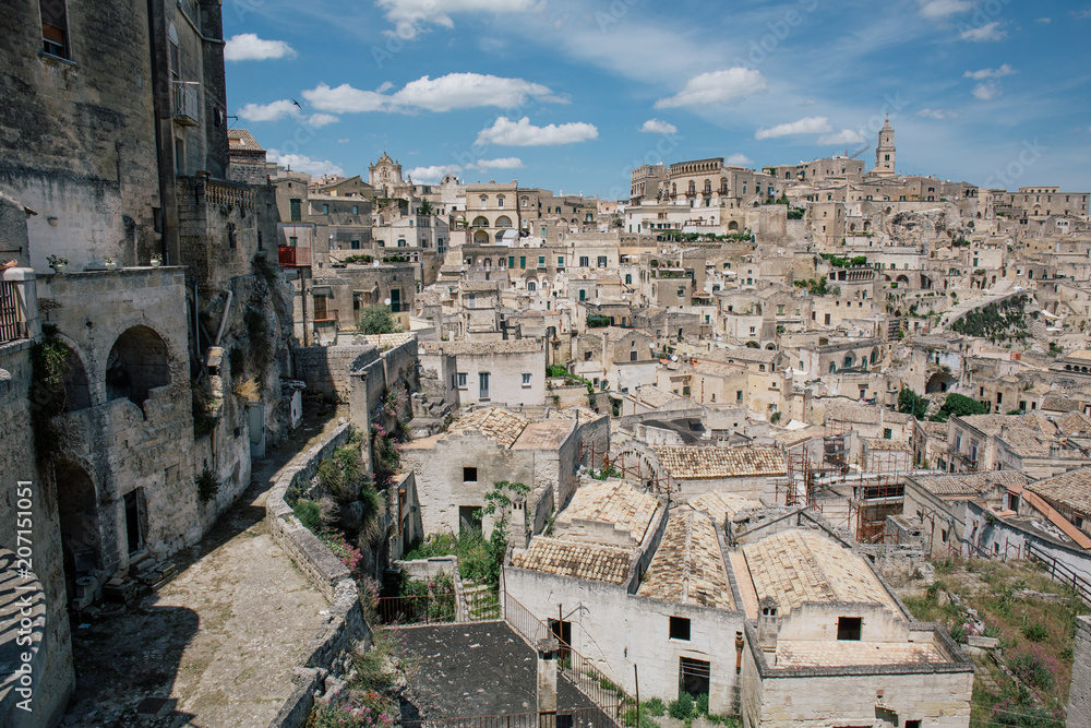 Matera apulia vintage Old City streets and houses in Italy