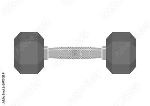 Vector illustration. Black dumbbell in a flat style.