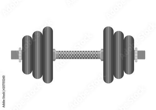 Vector illustration. Black dumbbell for training.