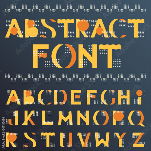 Abstract colorful geometric font in memphis style