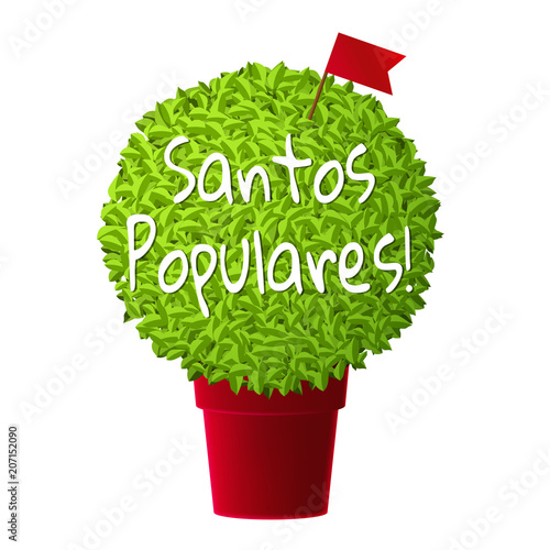 Bright vector realistic manjerico plant in red pot