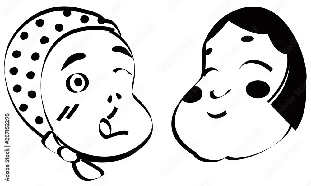 おかめひょっとこ Stock Vector Adobe Stock おかめひょっとこ Stock Vector Adobe Stock