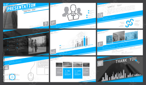 Blue, gray, presentation template, white background. 2020. Creative. The best infographic graphics. leaflet, flyer, corporate report, marketing, screen, advertisement, document, annual report, vector
