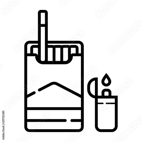 Lighters, cigarettes pack, cigarette icon
