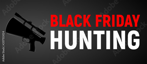 Black friday sale hunting with realistic megaphone