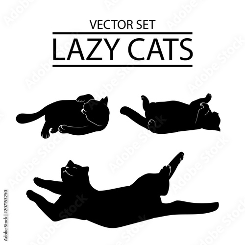 Vector set of three cat icons