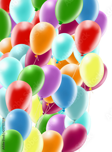  balloons on white background