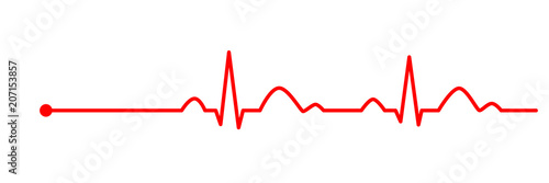 Heartbeat line. Cardiogram. Electrocardiogram. Vector illustration.