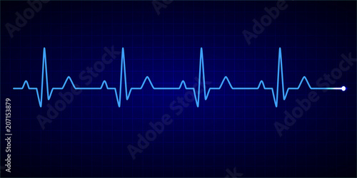 Heartbeat line. Cardiogram. Electrocardiogram. Vector illustration.