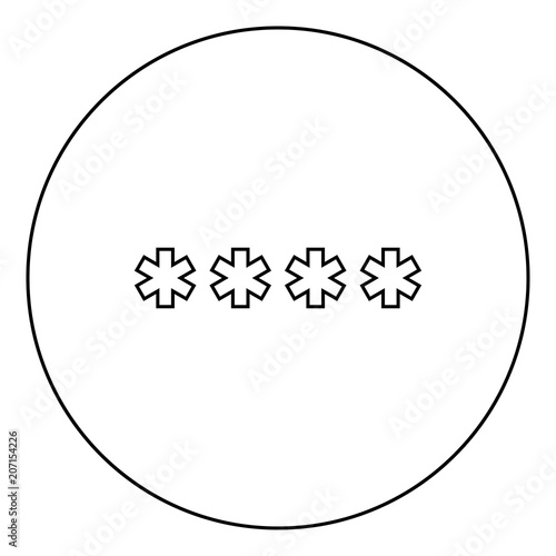 Symbol  enter password icon black color in circle