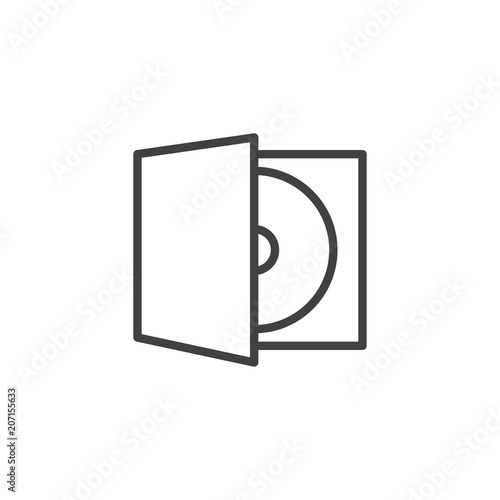 Compact disc case outline icon. linear style sign for mobile concept and web design. CD line vector icon. Symbol, logo illustration. Pixel perfect vector graphics