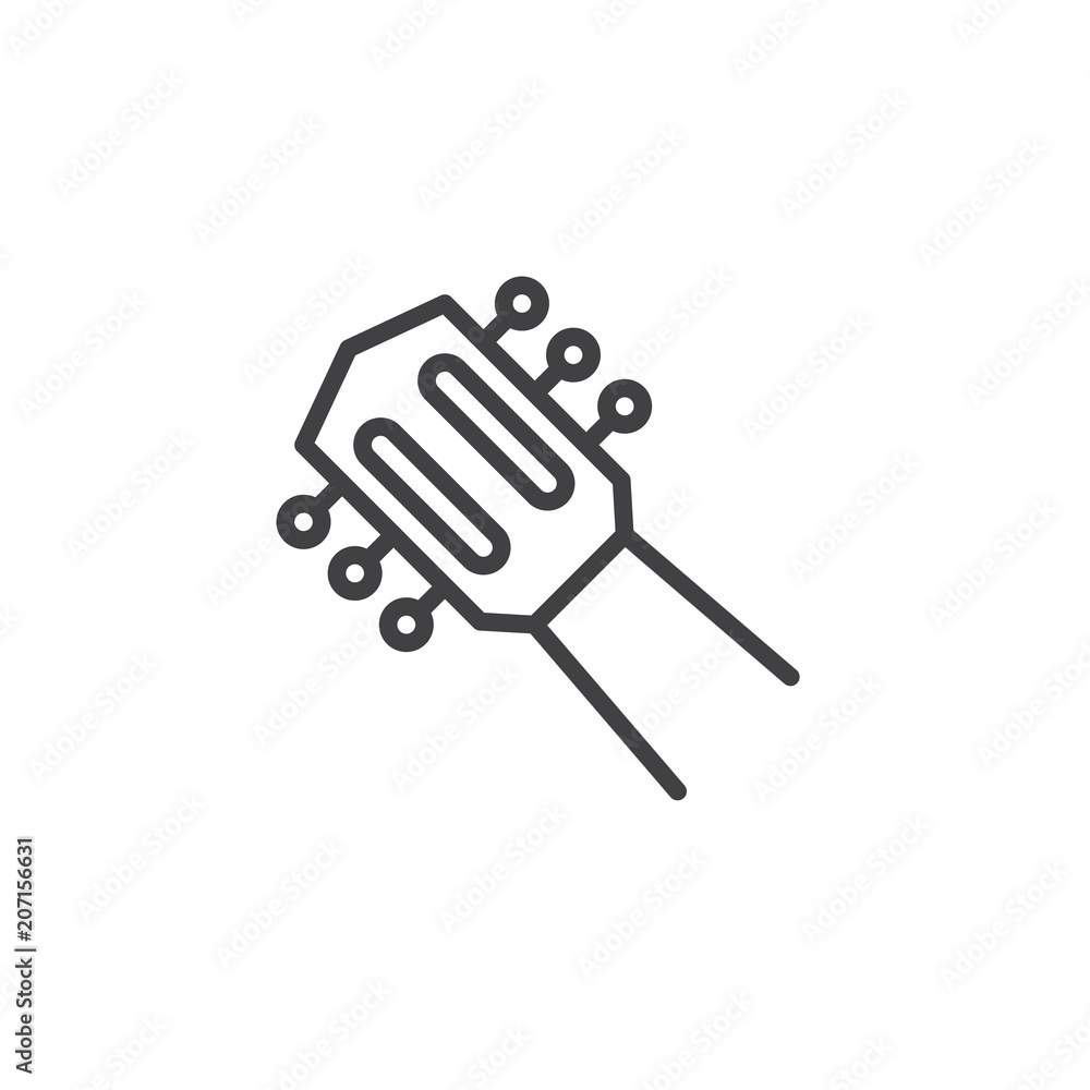 Acoustic guitar neck outline icon. linear style sign for mobile concept and web design. Musical instrument simple line vector icon. Symbol, logo illustration. Pixel perfect vector graphics Acoustic guitar neck outline icon. linear style sign for mobile concept and web design. Musical instrument simple line vector icon. Symbol, logo illustration. Pixel perfect vector graphics