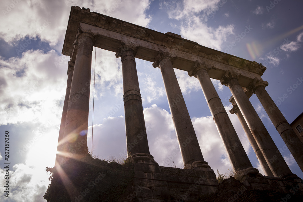 atardecer columnas foro romano