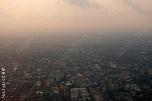 view of city from plane. City Of Bangkok ,Thailand