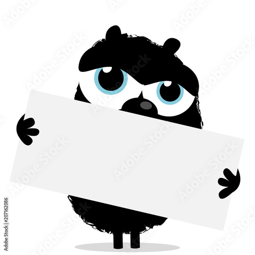 Monster mit Schild