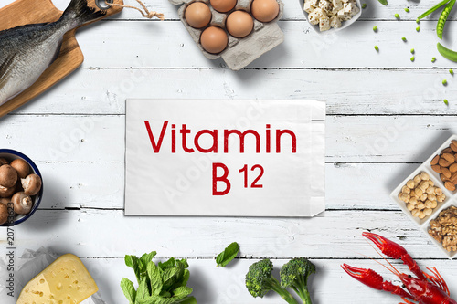 Konstfotografi Vitamin B12 reiche Nahrungsmittel - Lebensmittel mit Vitamin 12