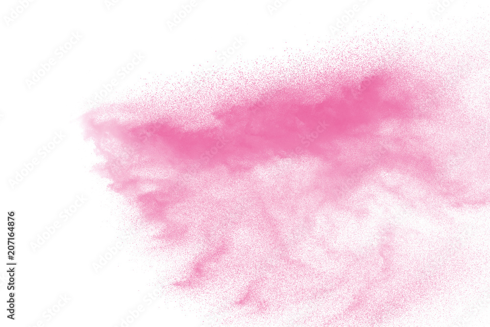 Pink powder explosion isolated on white background. Pink powder explosion isolated on white background.