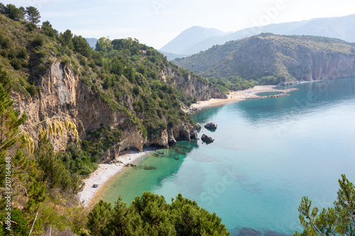 Fototapeta Naklejka Na Ścianę i Meble -  Marinella beach on Cape Palinuro, Cilento, Campania, Italy
