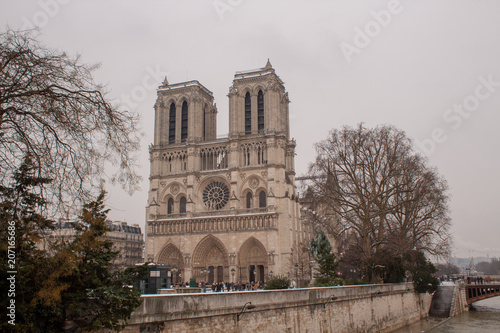 Paris under the snow Notre-Dame
