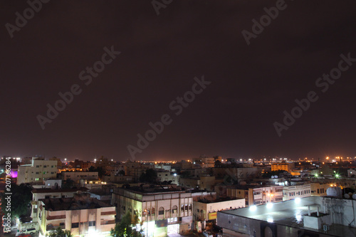 Night city scape of Jeddah city Saudi Arabia.al marwah