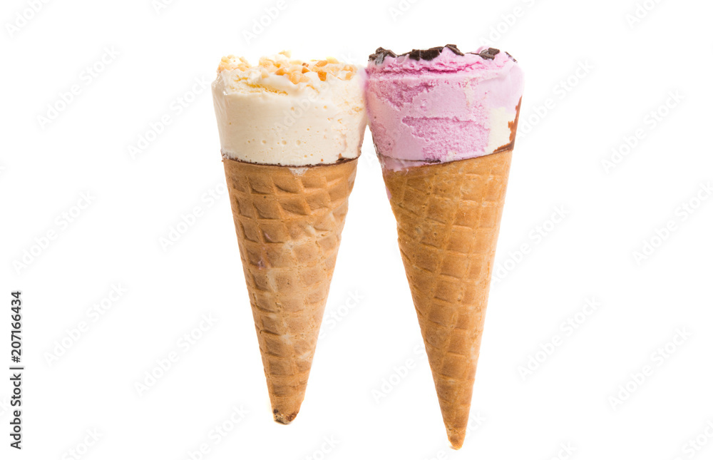 ice cream in a waffle cup isolated ice cream in a waffle cup isolated