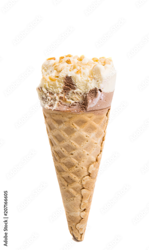 ice cream in a waffle cup isolated ice cream in a waffle cup isolated